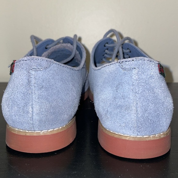 Anthropologie G.H.Bass & Co Ellis Light Blue Perforated Suede Oxford Loafer US 9 - Picture 3 of 13